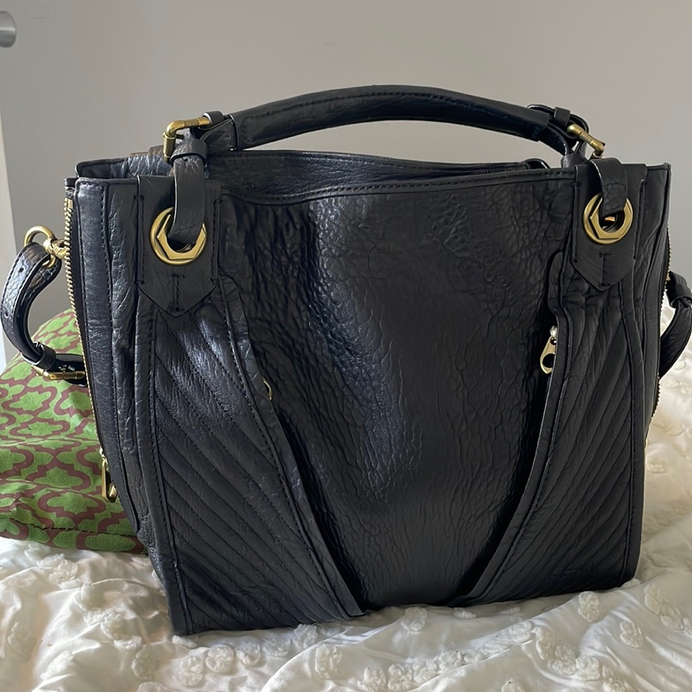 ✨orYANY Large Black Pebble Lambskin Leather Satchel✨